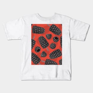 Blackberry and blackberry ice cream pattern Kids T-Shirt